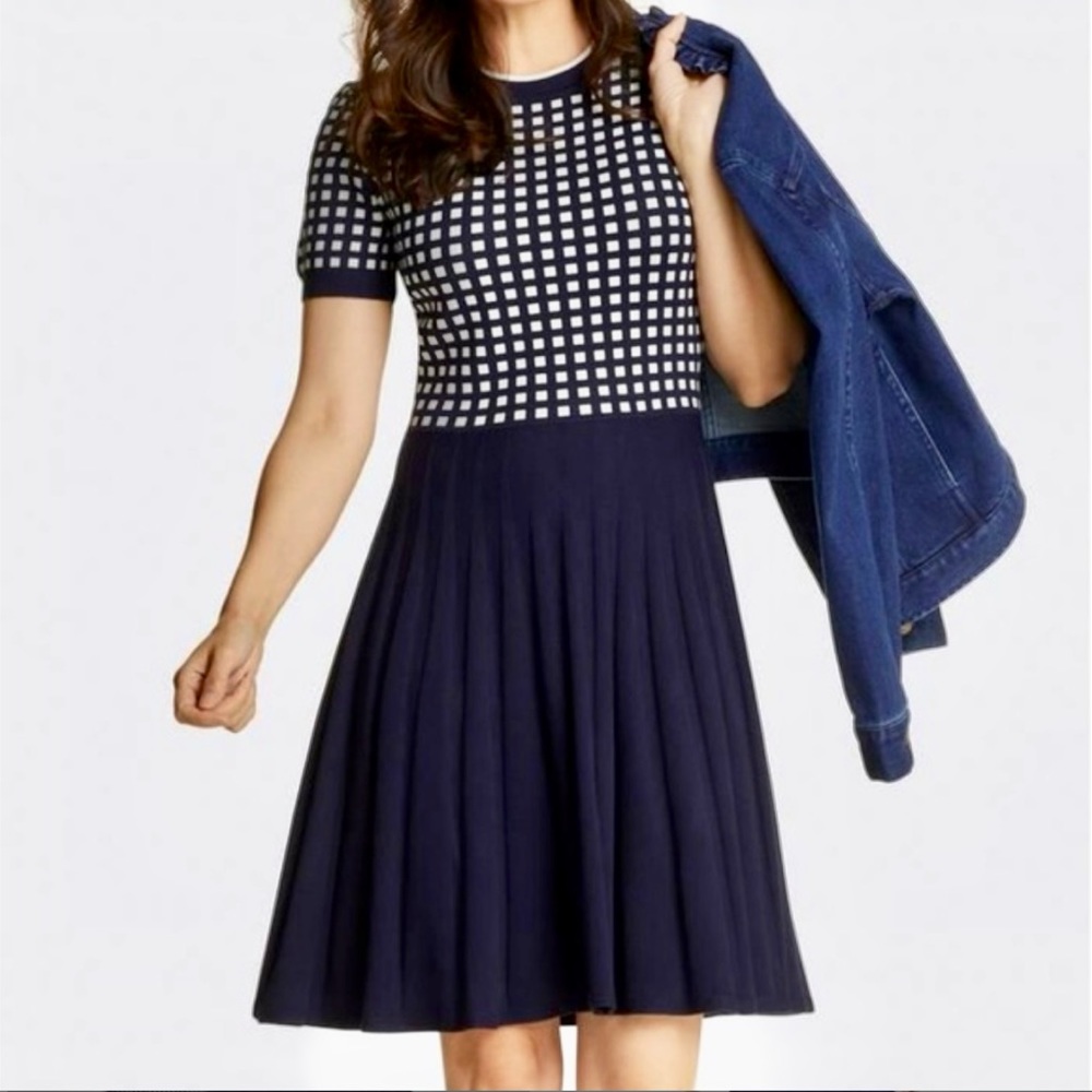 Draper James Blue Gingham Sweater dress Size M